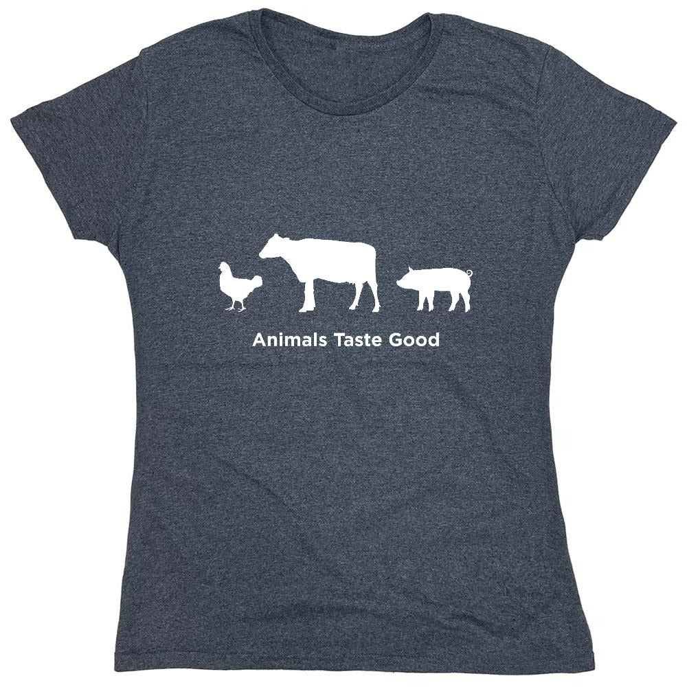 Funny T-Shirts design "Animals Taste Good - Womens"