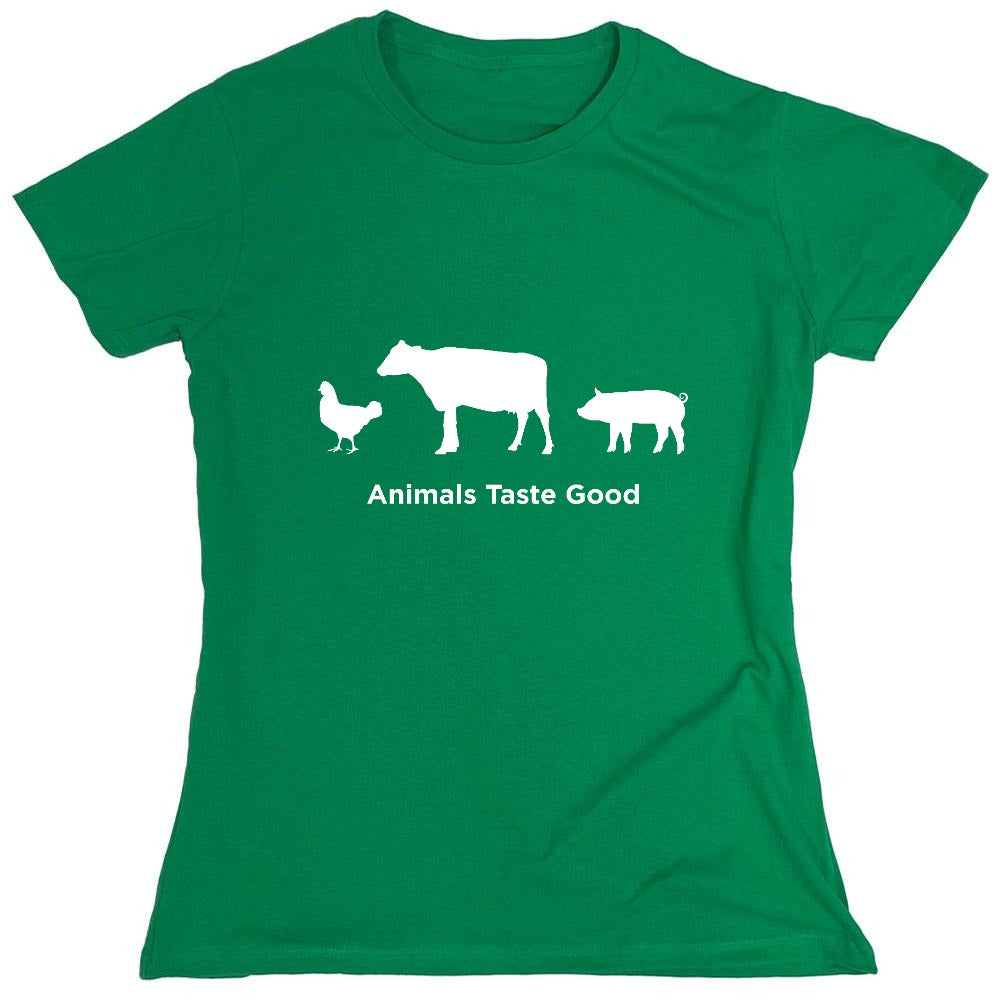 Funny T-Shirts design "Animals Taste Good - Womens"