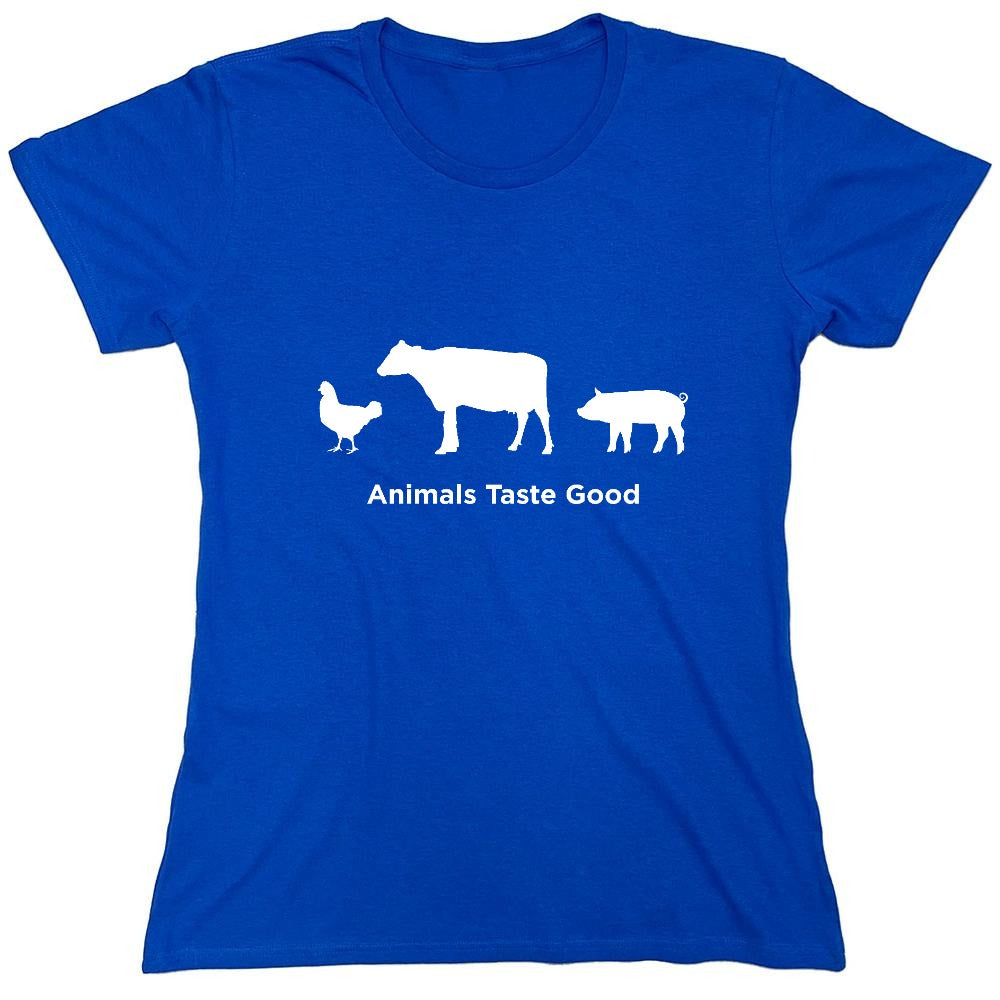 Funny T-Shirts design "Animals Taste Good - Womens"