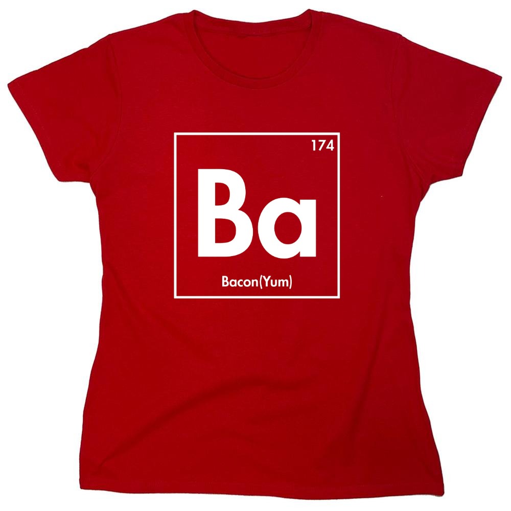 Funny T-Shirts design "174 Ba Bacon Yum - Womens"