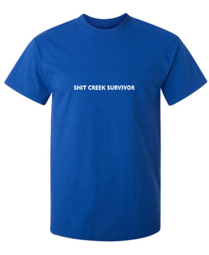 Funny T-Shirts design "Shit Creek Survivor"