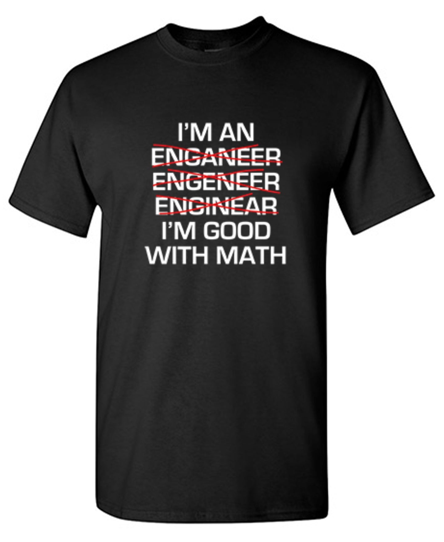Funny T-Shirts design "I Am An Enganeer Engeneer Enginear I'm Good With Math  T-Shirt"