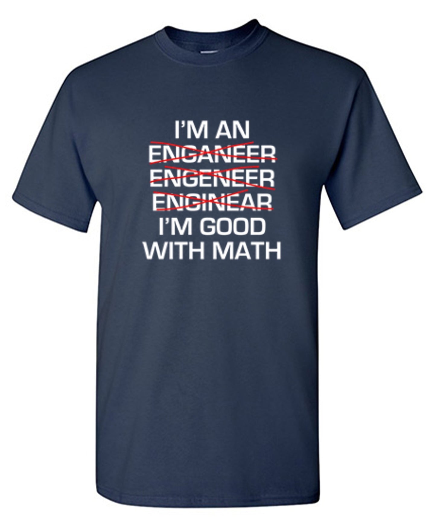 Funny T-Shirts design "I Am An Enganeer Engeneer Enginear I'm Good With Math  T-Shirt"