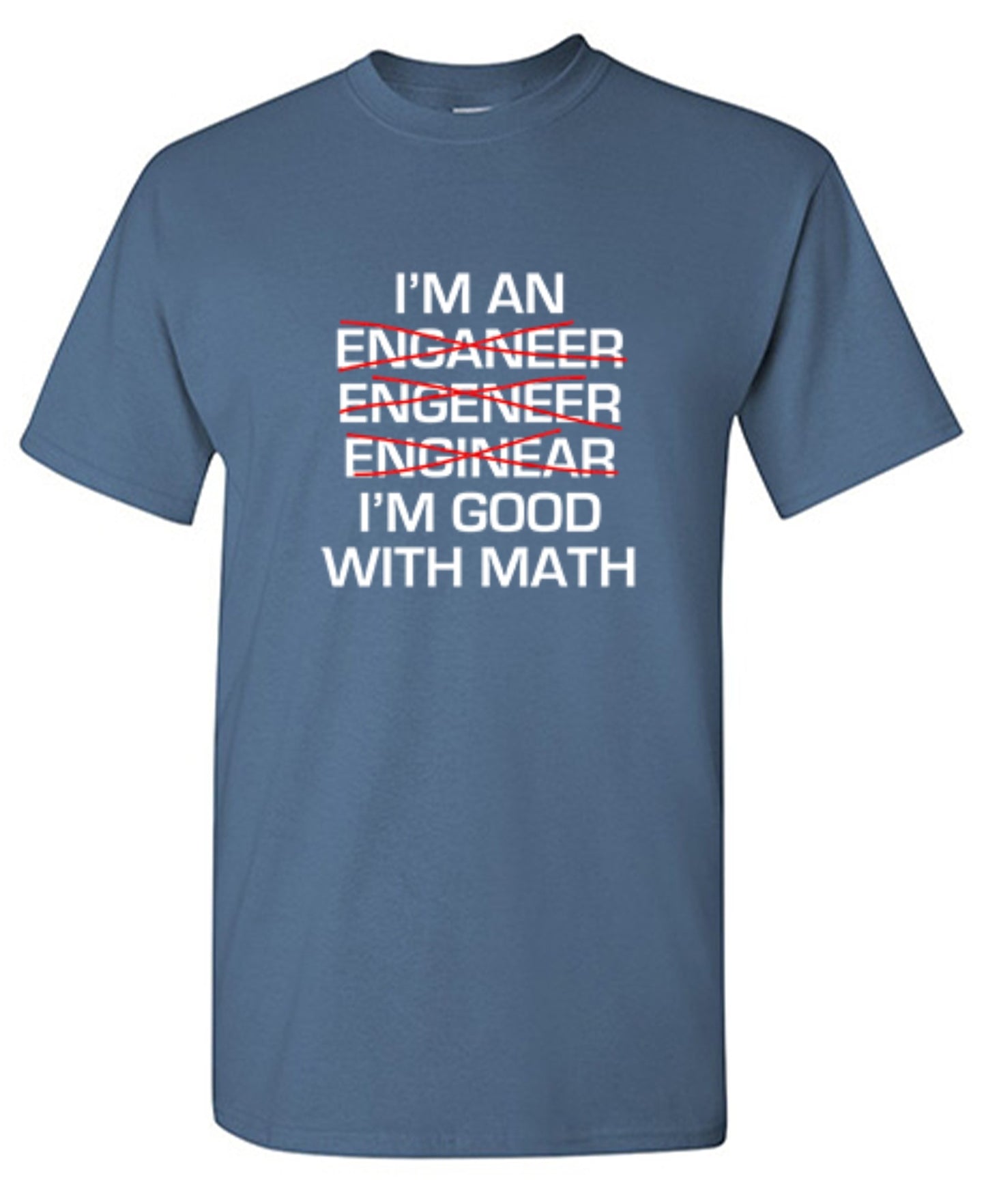 Funny T-Shirts design "I Am An Enganeer Engeneer Enginear I'm Good With Math  T-Shirt"