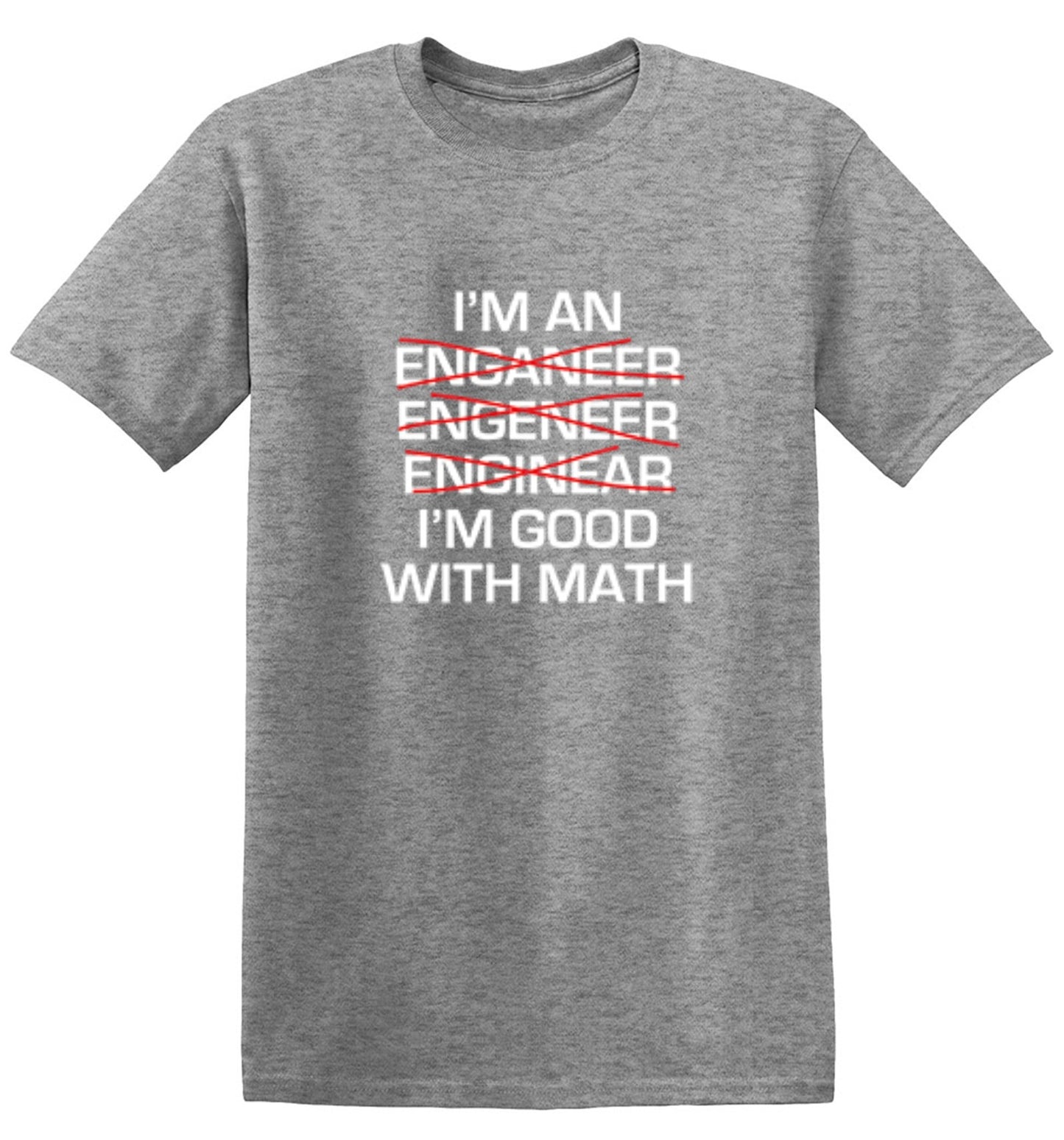Funny T-Shirts design "I Am An Enganeer Engeneer Enginear I'm Good With Math  T-Shirt"