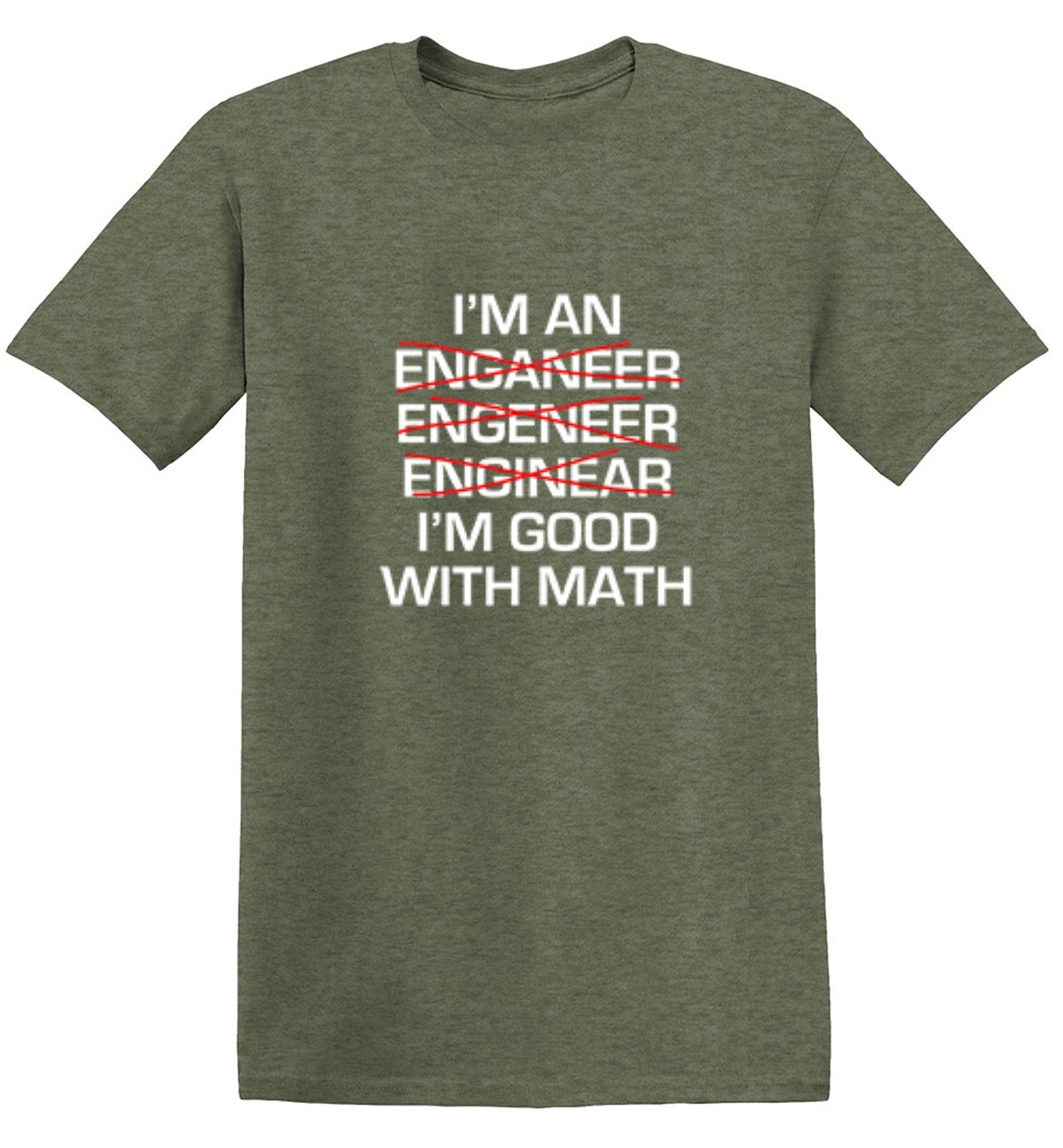 Funny T-Shirts design "I Am An Enganeer Engeneer Enginear I'm Good With Math  T-Shirt"
