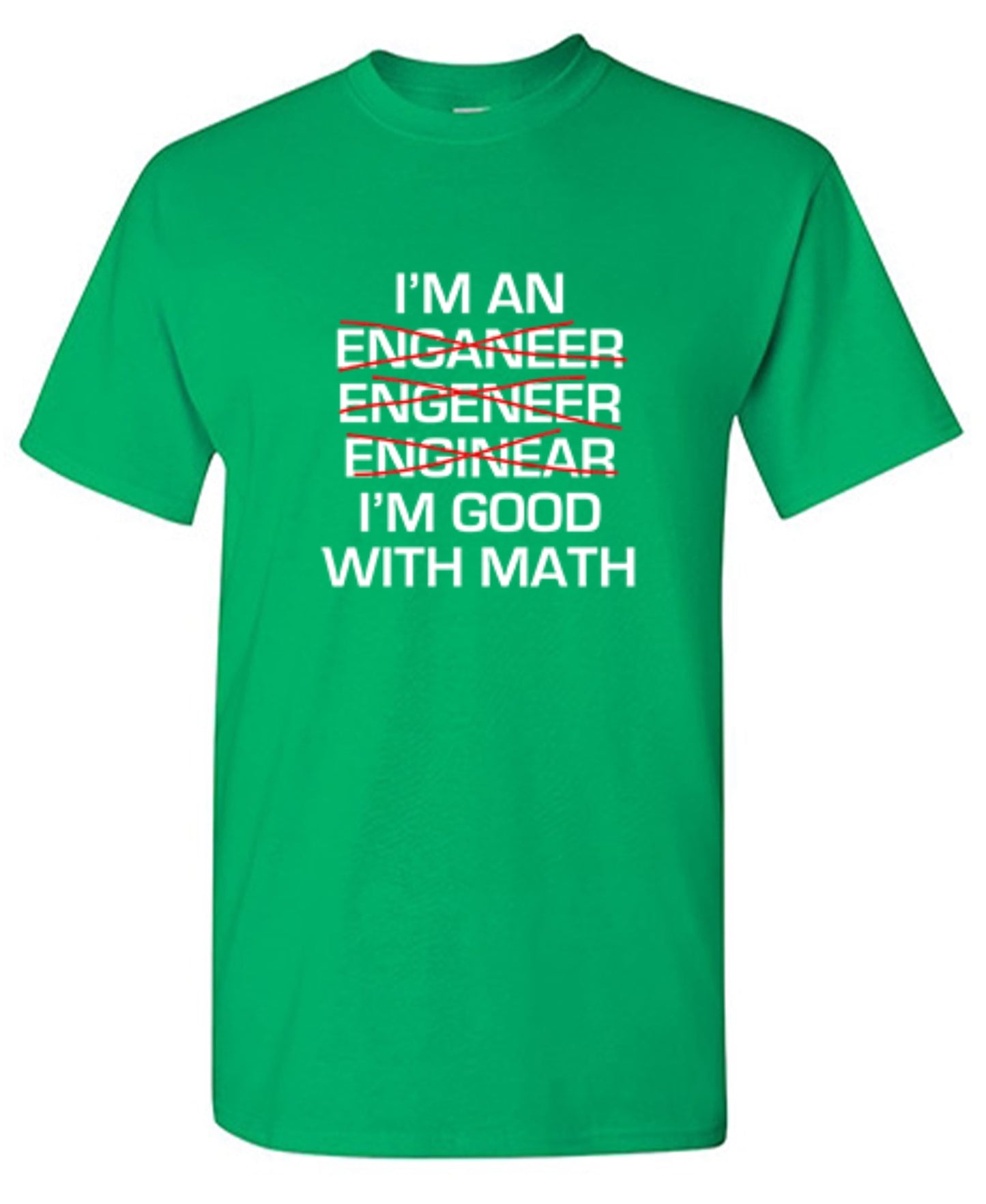 Funny T-Shirts design "I Am An Enganeer Engeneer Enginear I'm Good With Math  T-Shirt"