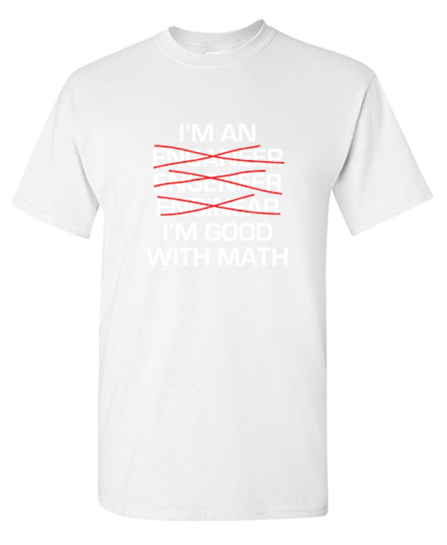 Funny T-Shirts design "I Am An Enganeer Engeneer Enginear I'm Good With Math  T-Shirt"