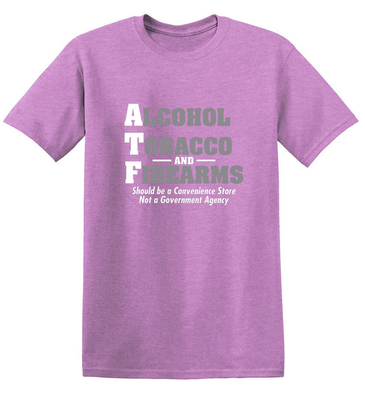 Funny T-Shirts design "Alcohol, Tobacco and Firearms Should Be A Convenience Store T-Shirt"