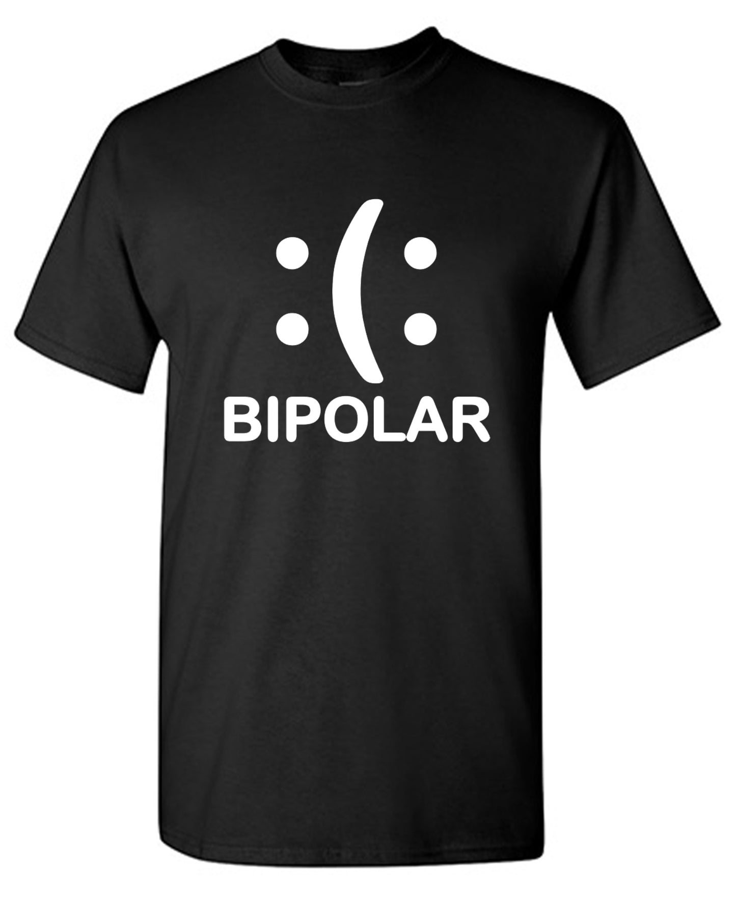 Funny T-Shirts design "Bipolar Emoticon Smile Face Sad Face"