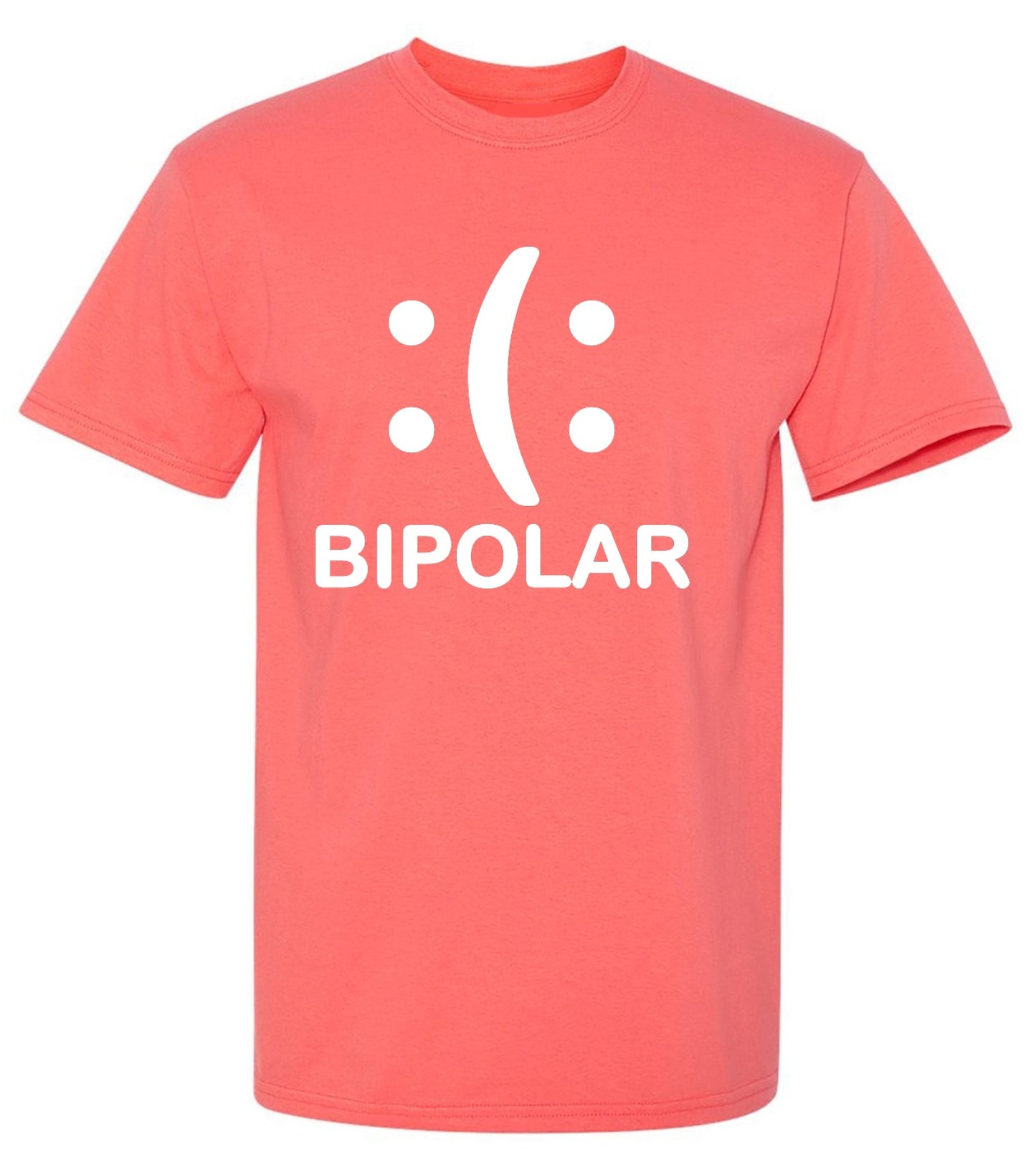 Funny T-Shirts design "Bipolar Emoticon Smile Face Sad Face"