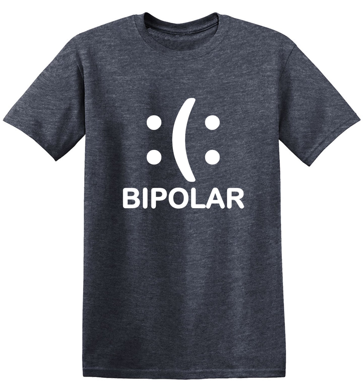Funny T-Shirts design "Bipolar Emoticon Smile Face Sad Face"