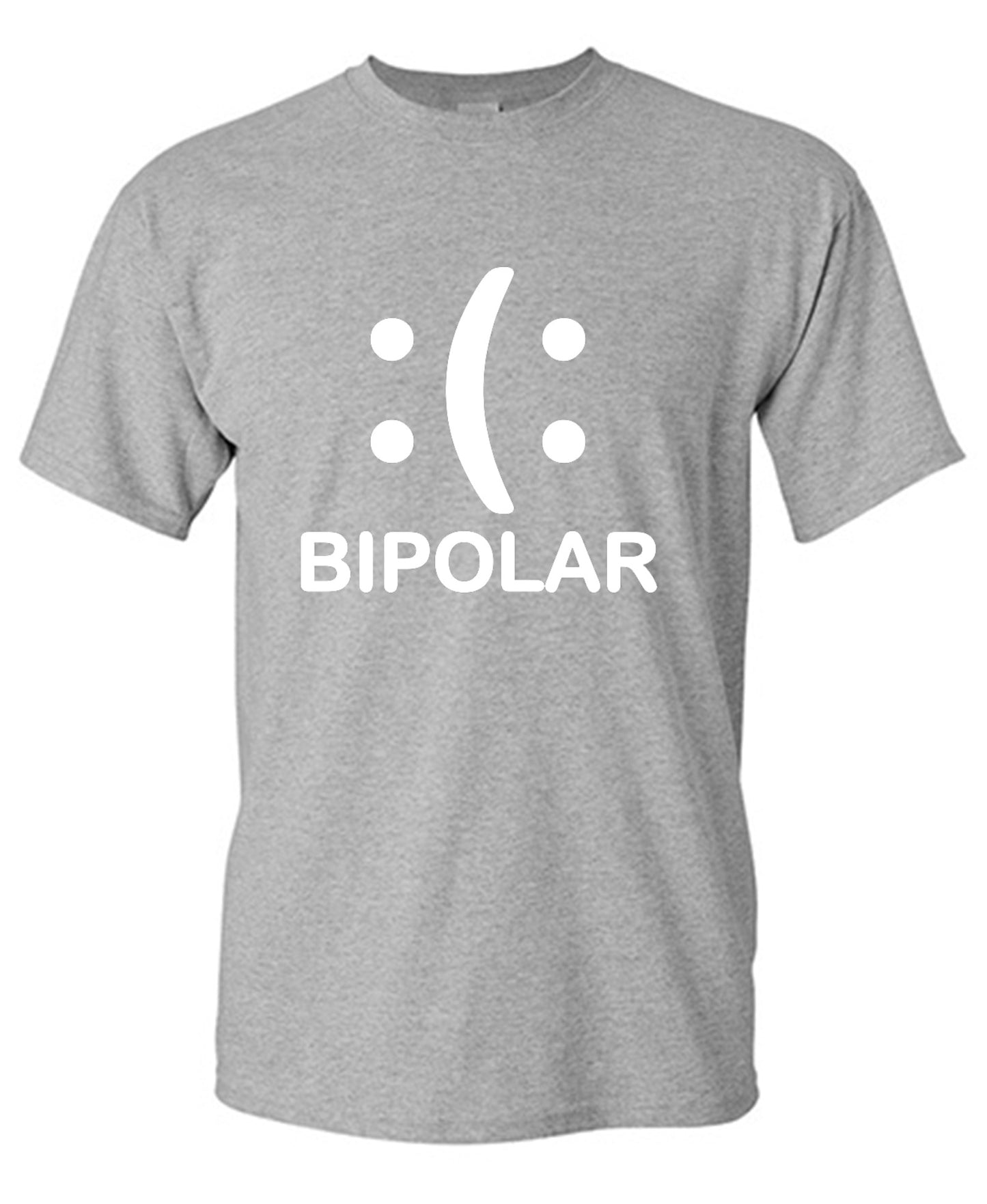 Funny T-Shirts design "Bipolar Emoticon Smile Face Sad Face"
