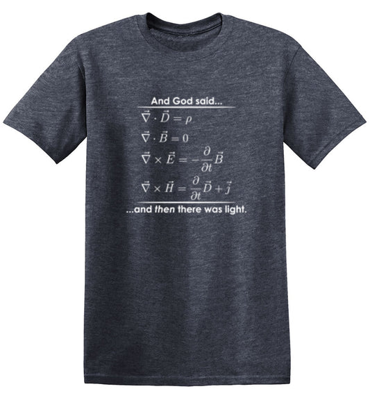 Funny T-Shirts design "And God Said And Then There Was Light"