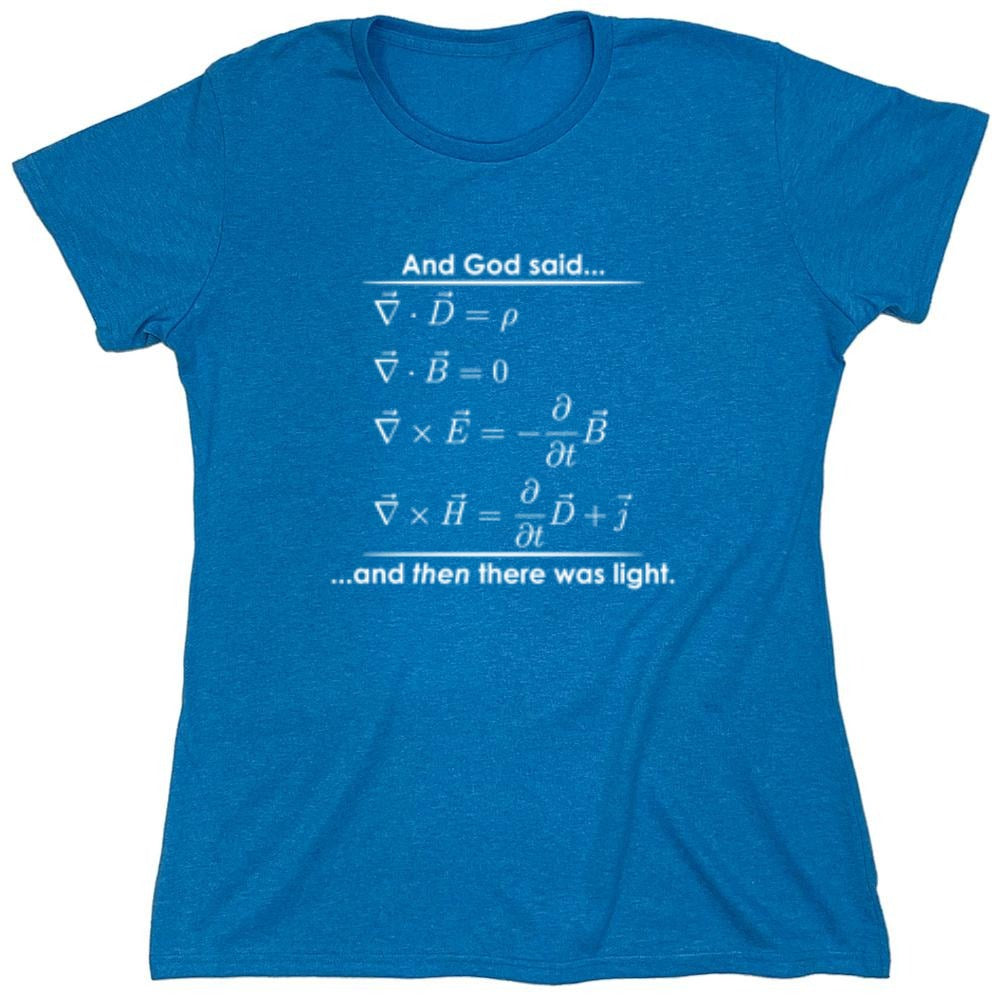 Funny T-Shirts design "And God Said And Then There Was Light - Womens"
