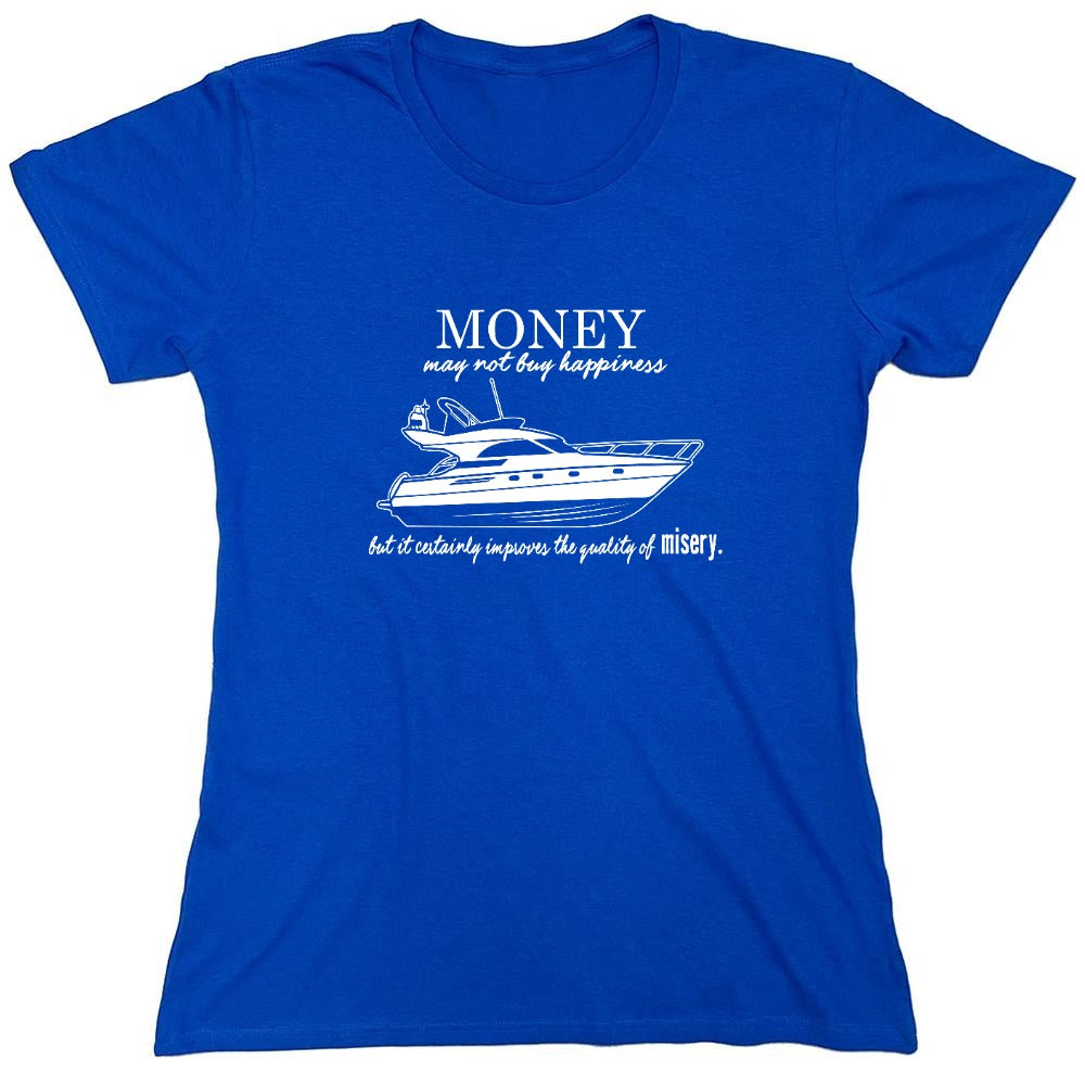Funny T-Shirts design "Money may not buy happiness - Womens"