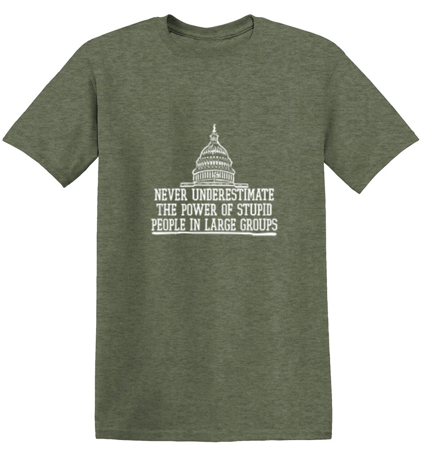 Funny T-Shirts design "Never Underestimate The Power Of Stupid People In Large Groups T-Shirt"