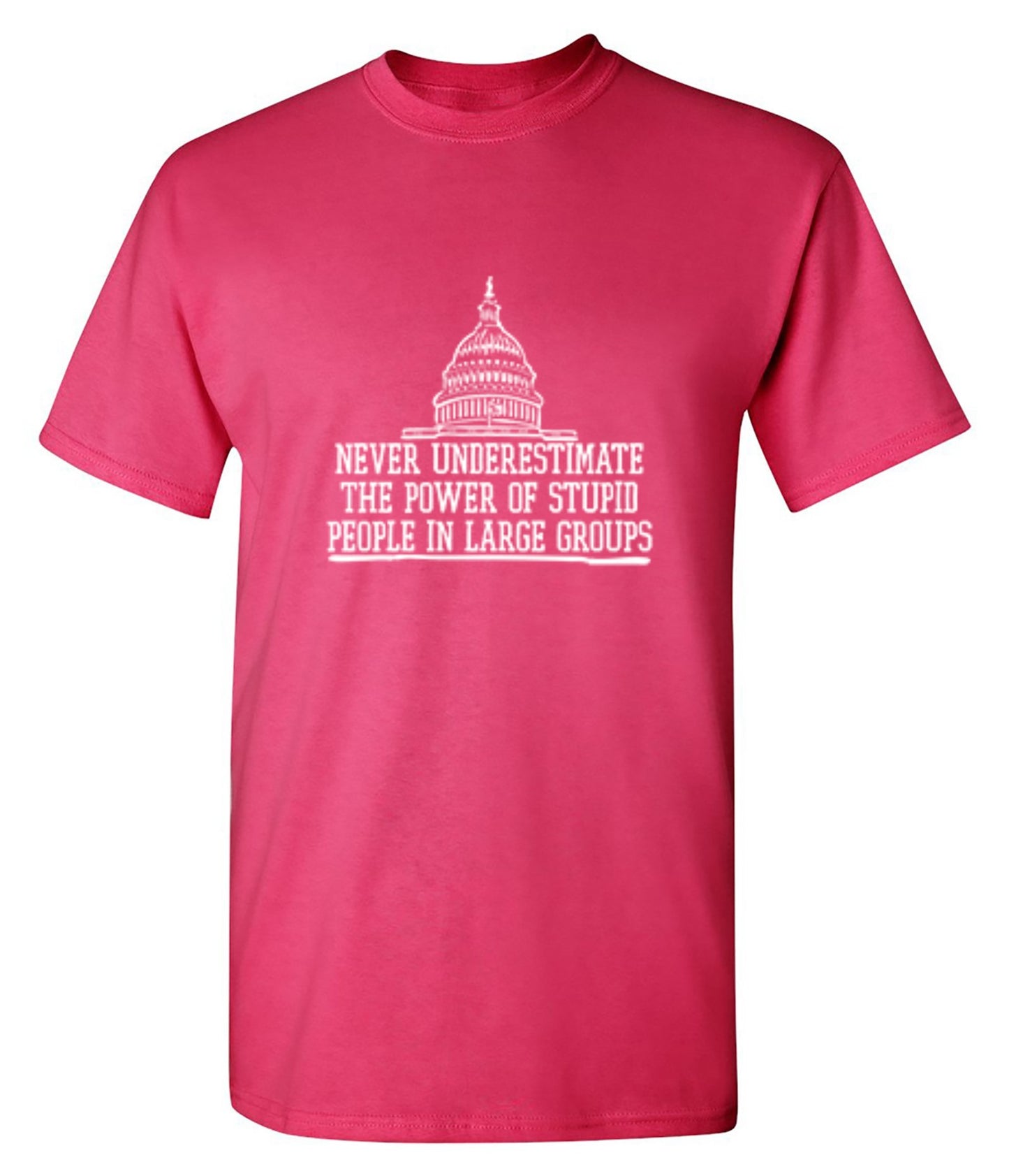 Funny T-Shirts design "Never Underestimate The Power Of Stupid People In Large Groups T-Shirt"
