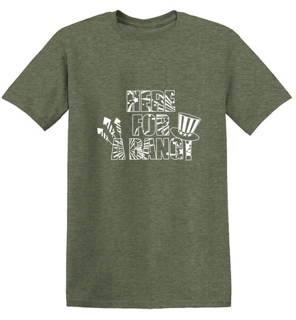 Funny T-Shirts design "HERE FOR A BANG - 4th of July Funny T-Shirt"