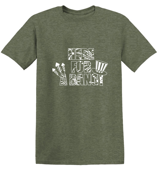 Funny T-Shirts design "HERE FOR A BANG - 4th of July Funny T-Shirt"