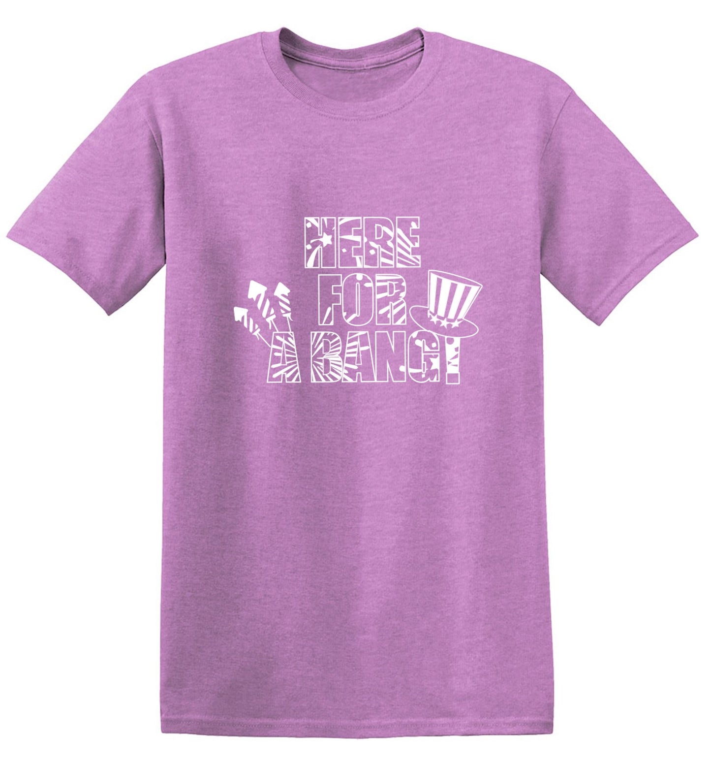 Funny T-Shirts design "HERE FOR A BANG - 4th of July Funny T-Shirt"
