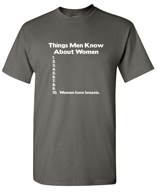 Funny T-Shirts design "Things Men Know About Women"