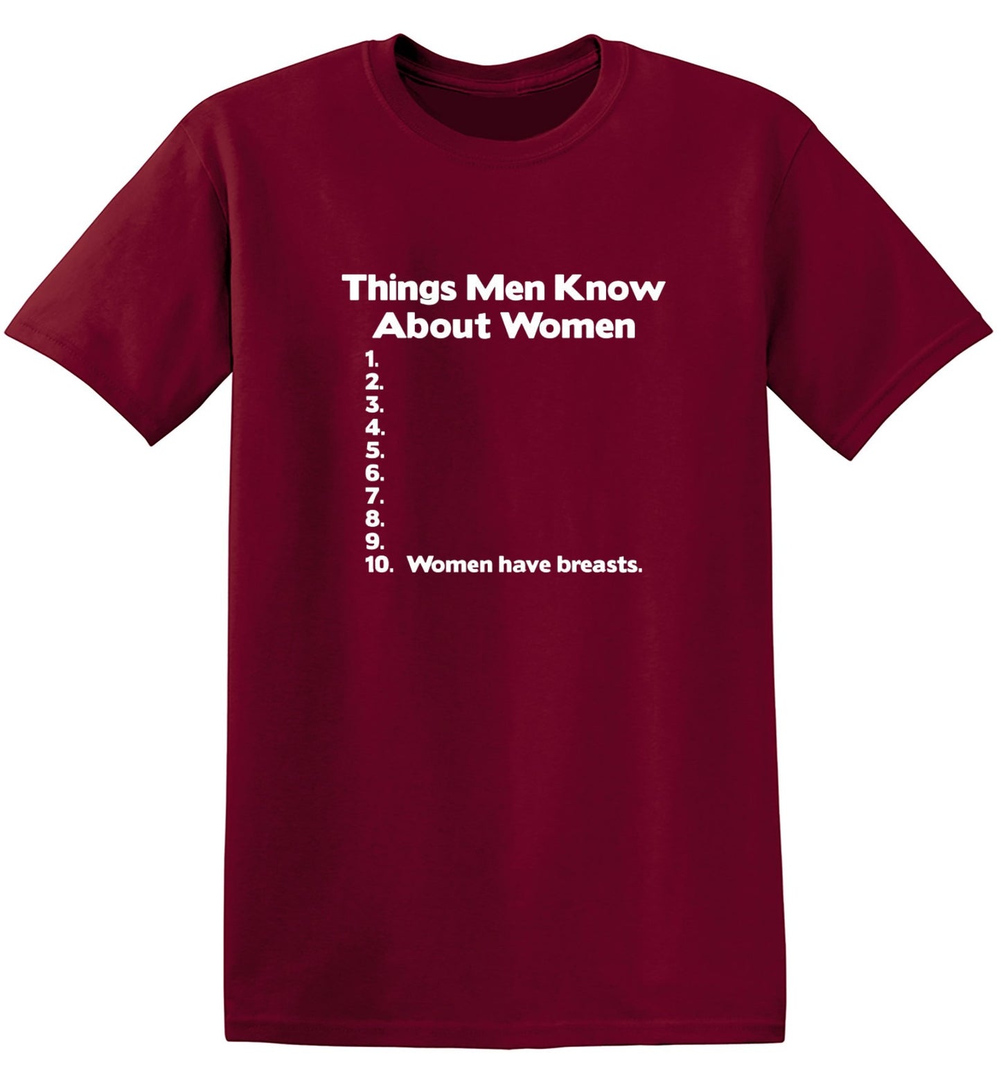 Funny T-Shirts design "Things Men Know About Women"