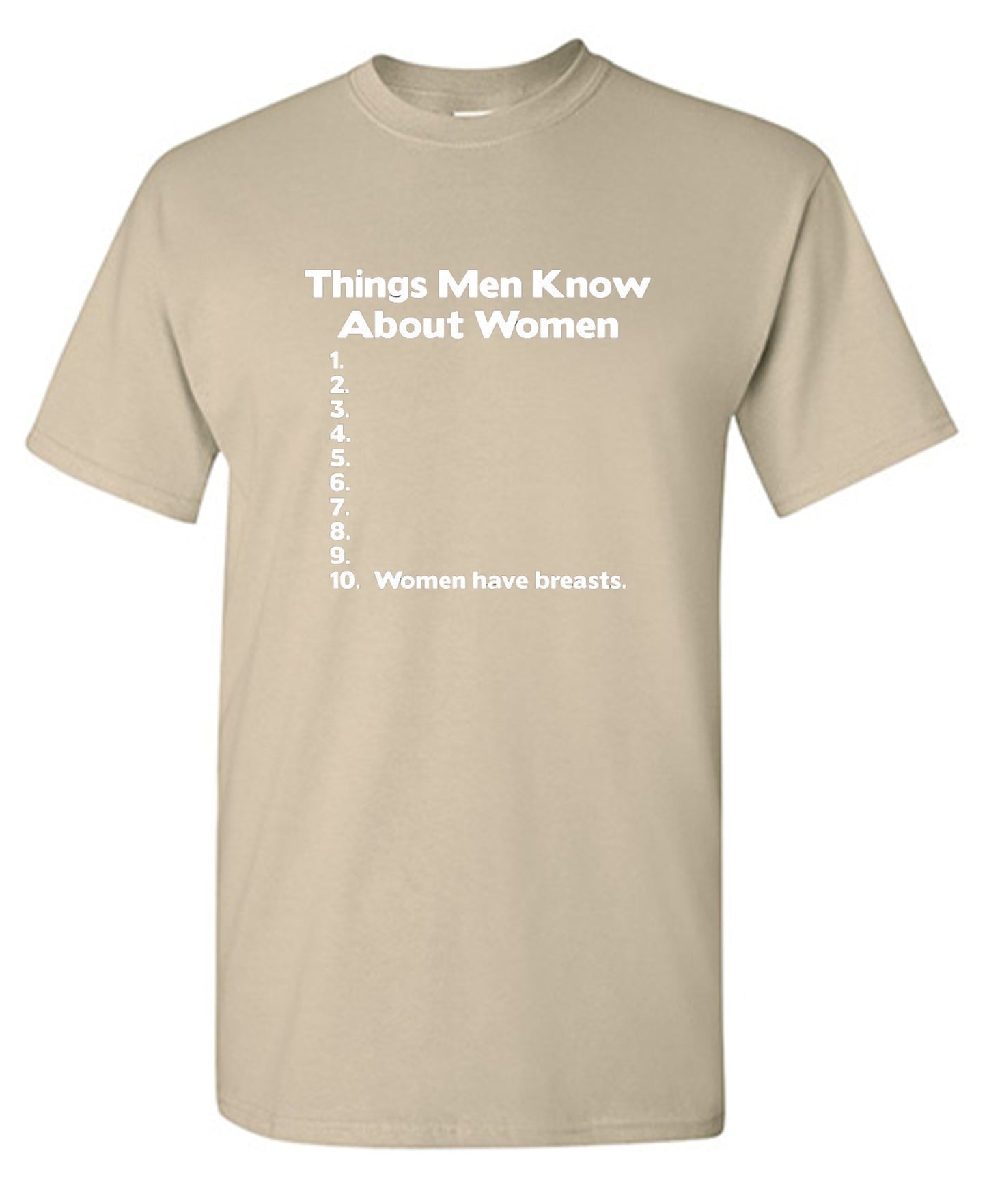 Funny T-Shirts design "Things Men Know About Women"