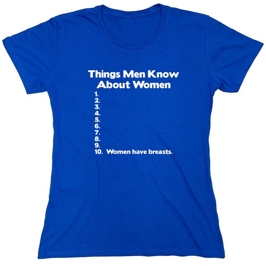 Funny T-Shirts design "Things Men Know About Women - Womens"