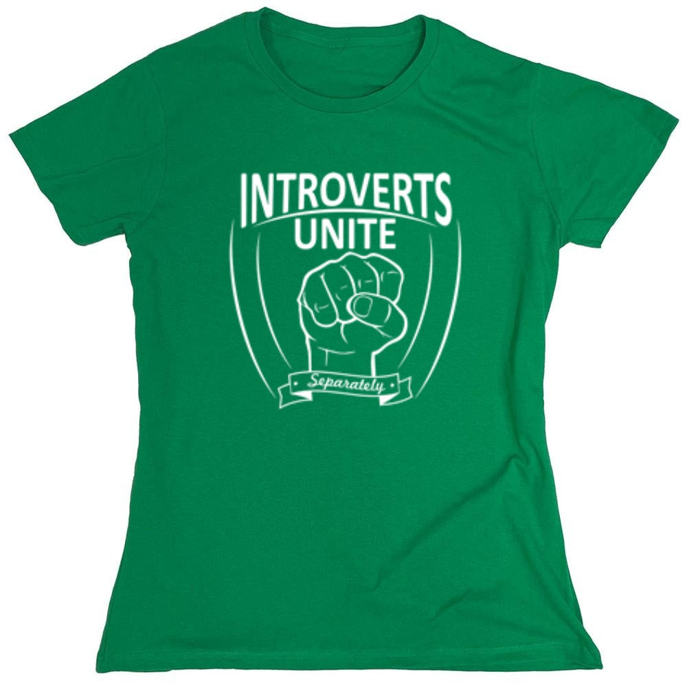 Funny T-Shirts design "Introverts Unite Separately - Womens"