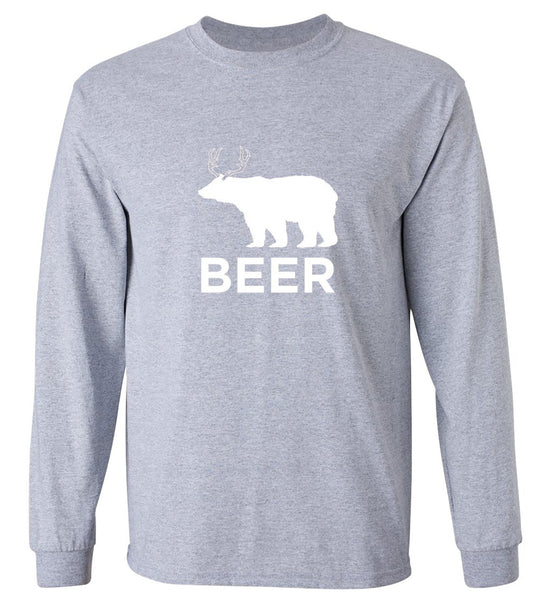 Funny T-Shirts design "Beer Animal Graphic T-Shirt - Long Sleeve"