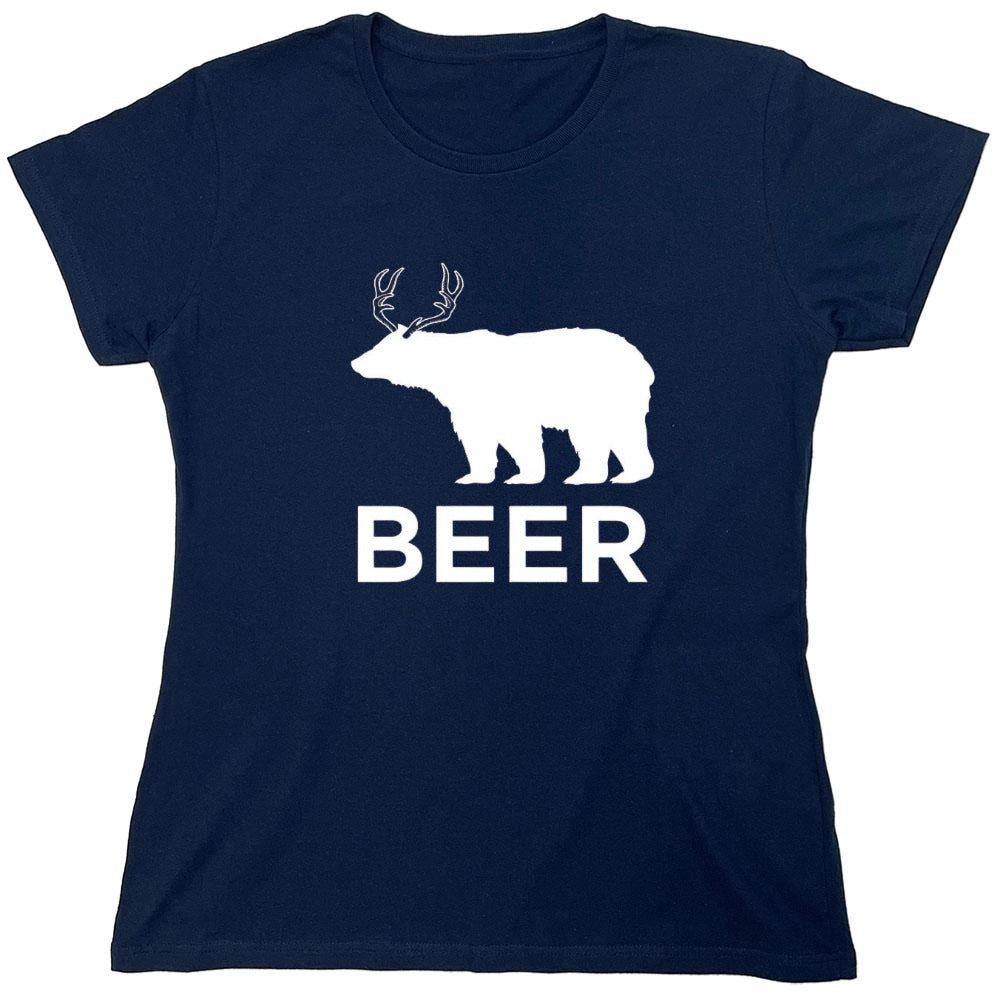 Funny T-Shirts design "Beer Animal Graphic T-Shirt - Womens"