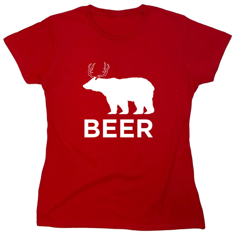 Funny T-Shirts design "Beer Animal Graphic T-Shirt - Womens"