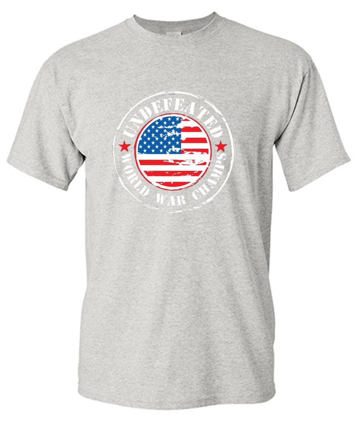 Funny T-Shirts design "Undefeated World War Champs - American Patriotic Shirt"