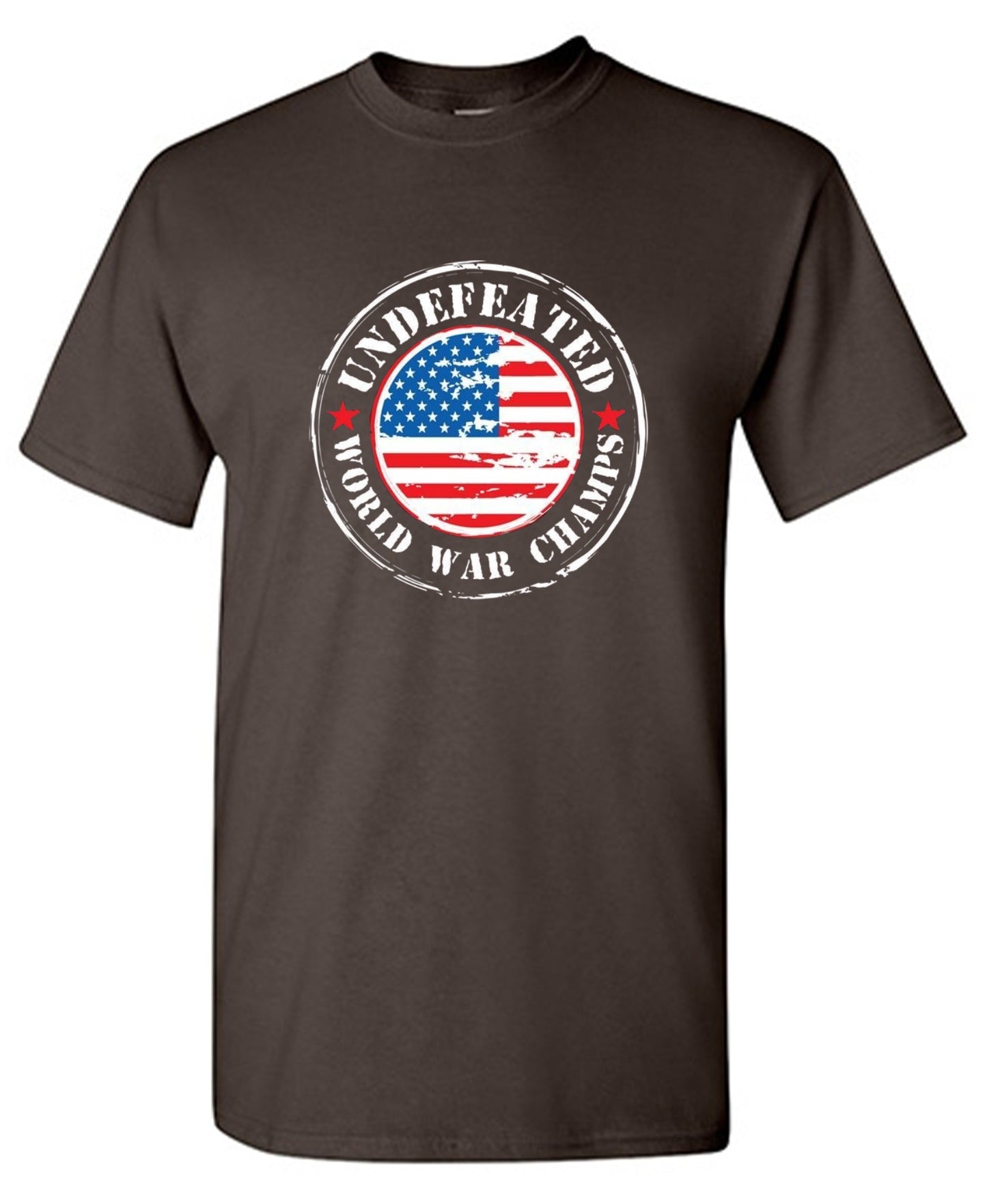 Funny T-Shirts design "Undefeated World War Champs - American Patriotic Shirt"