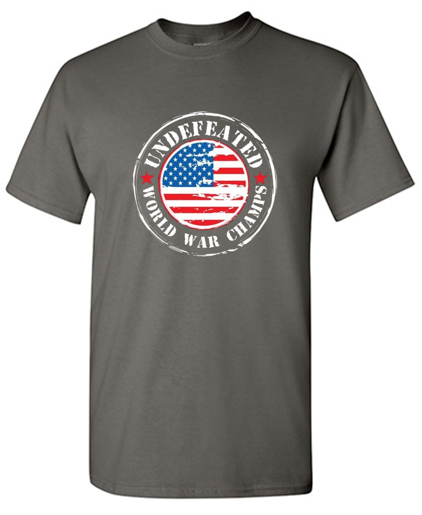 Funny T-Shirts design "Undefeated World War Champs - American Patriotic Shirt"