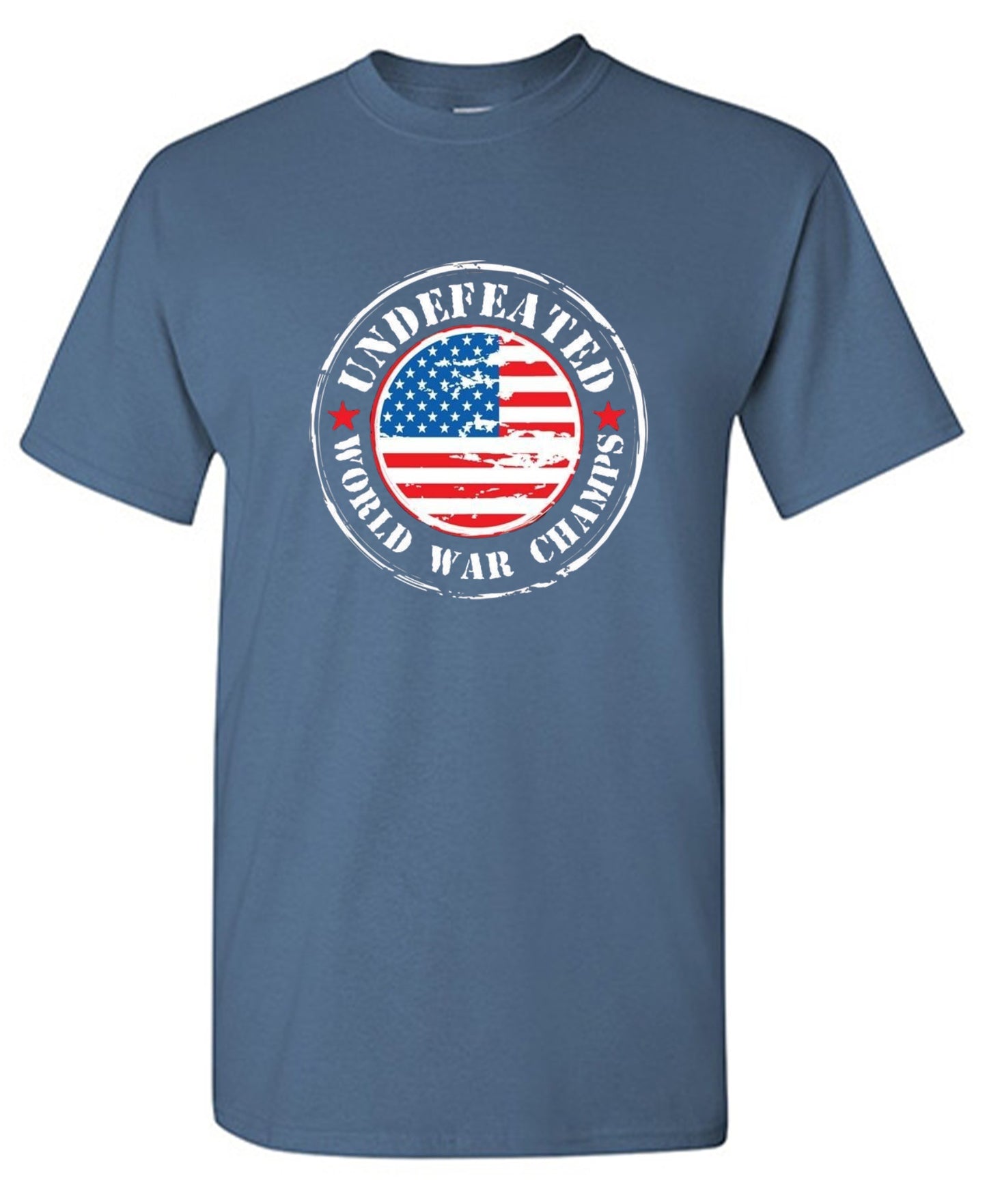 Funny T-Shirts design "Undefeated World War Champs - American Patriotic Shirt"