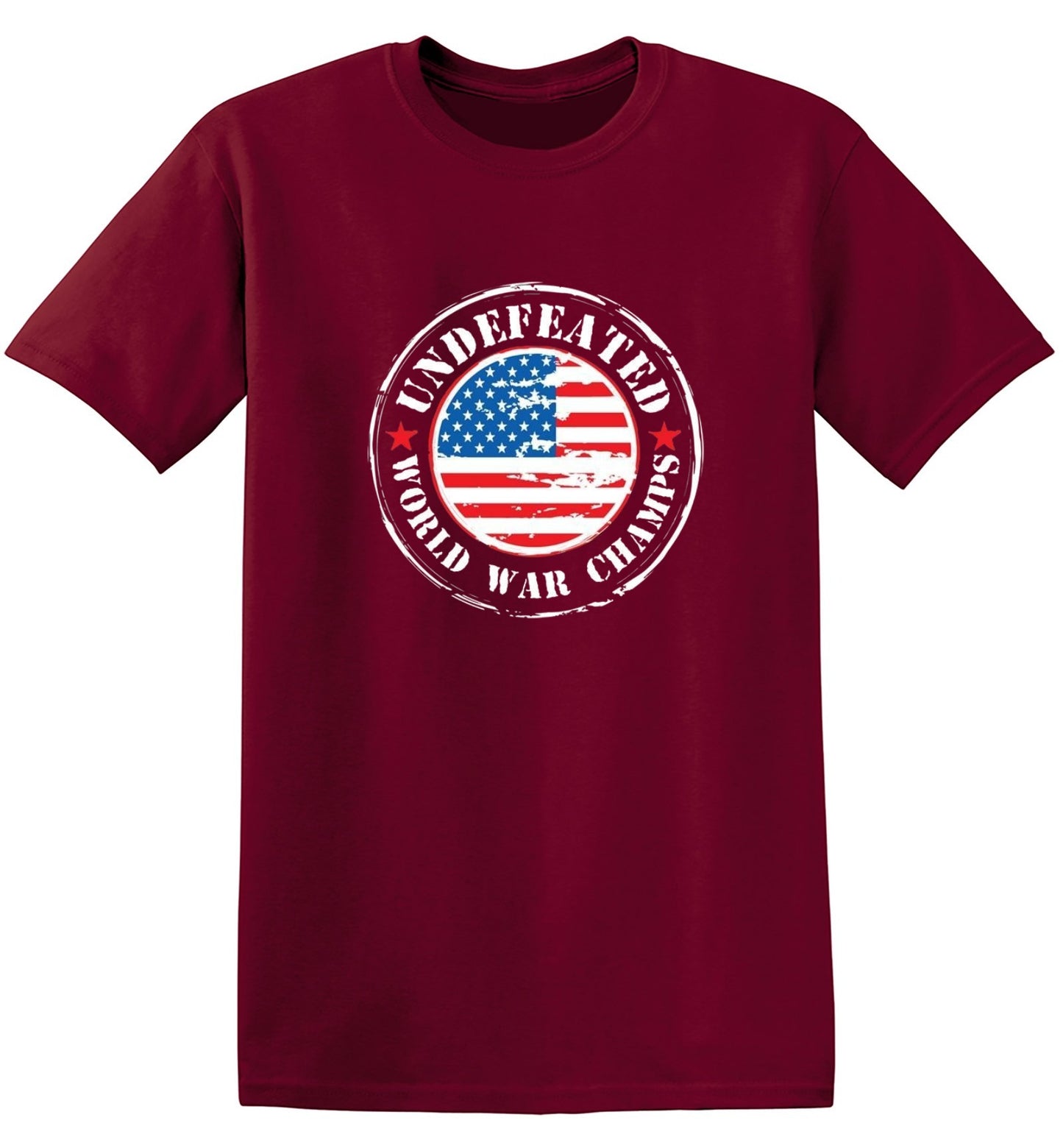 Funny T-Shirts design "Undefeated World War Champs - American Patriotic Shirt"