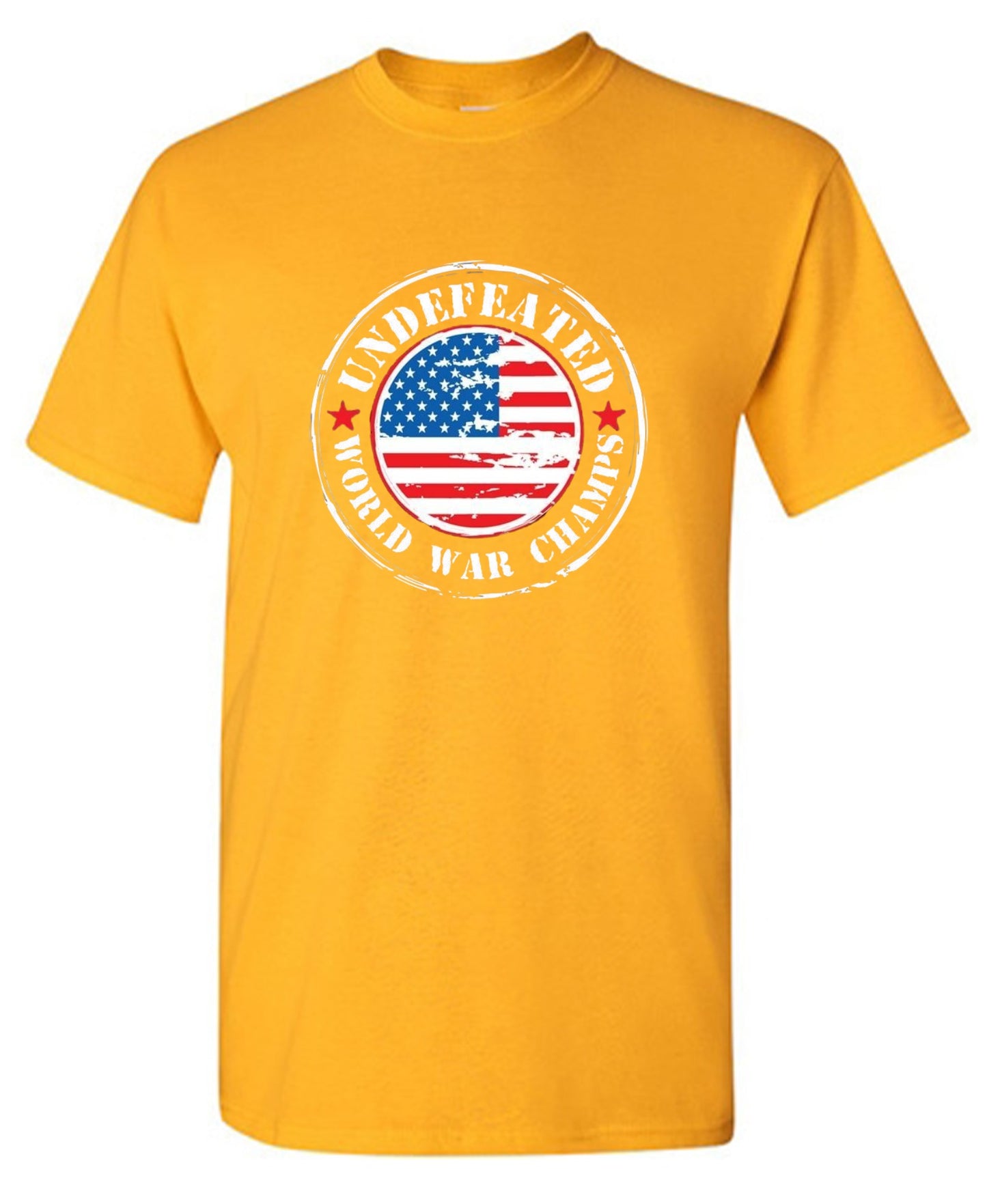 Funny T-Shirts design "Undefeated World War Champs - American Patriotic Shirt"
