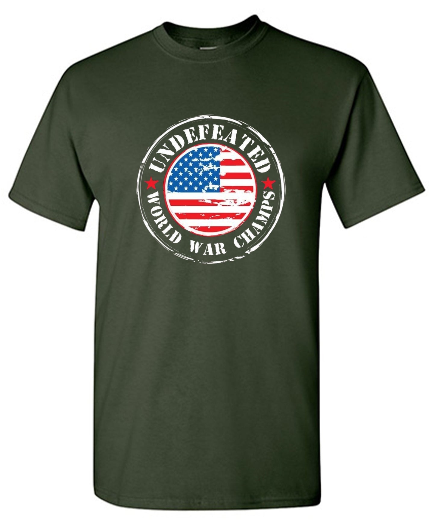 Funny T-Shirts design "Undefeated World War Champs - American Patriotic Shirt"