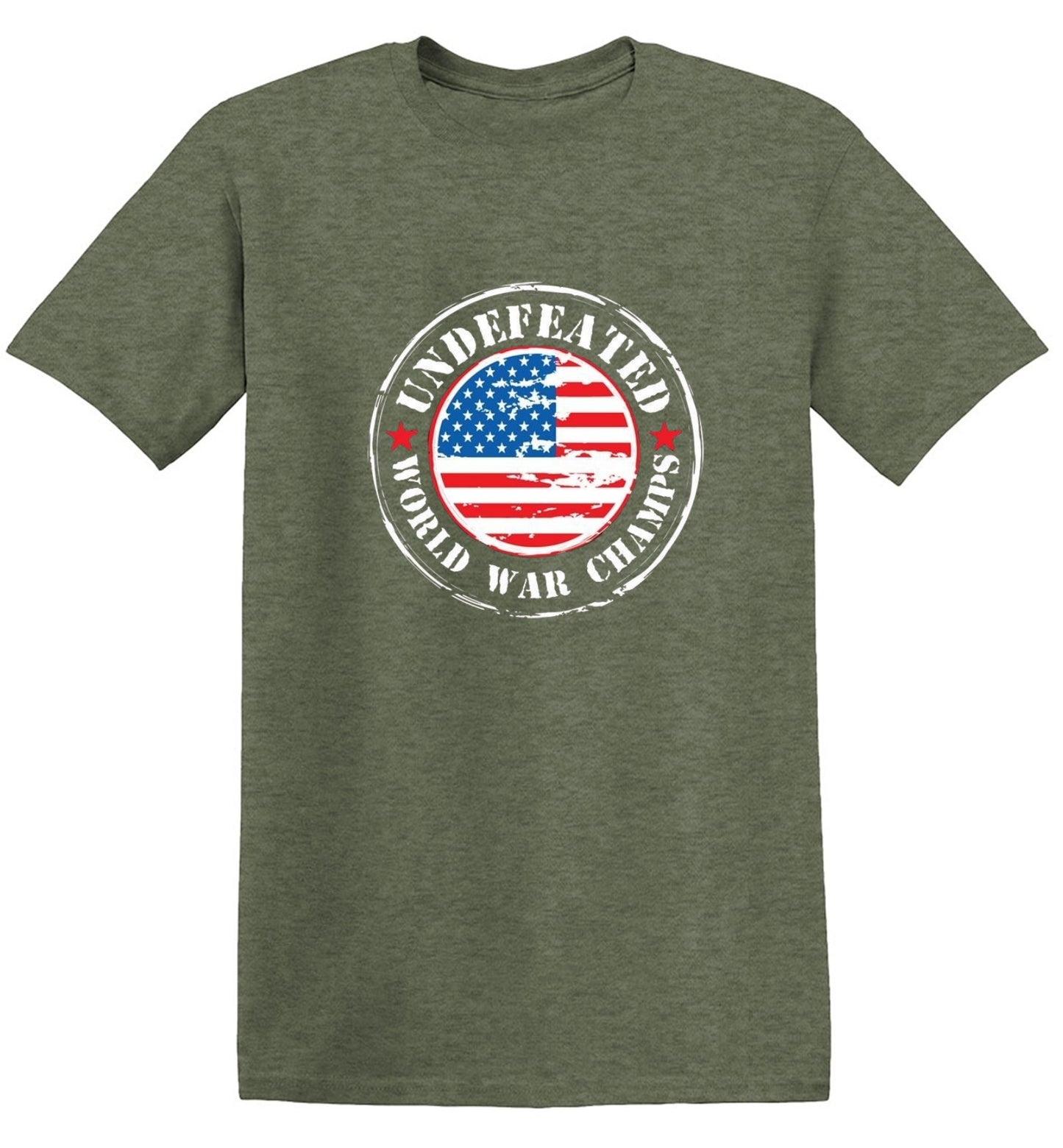 Funny T-Shirts design "Undefeated World War Champs - American Patriotic Shirt"