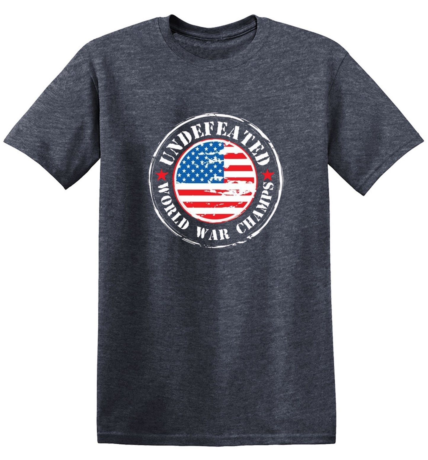 Funny T-Shirts design "Undefeated World War Champs - American Patriotic Shirt"
