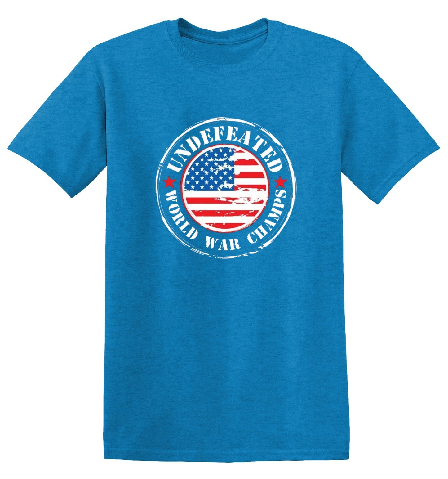 Funny T-Shirts design "Undefeated World War Champs - American Patriotic Shirt"