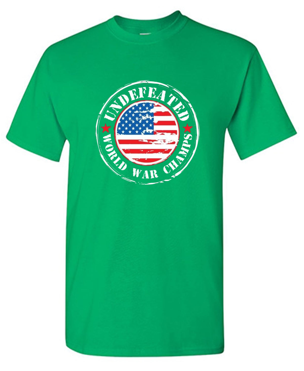 Funny T-Shirts design "Undefeated World War Champs - American Patriotic Shirt"