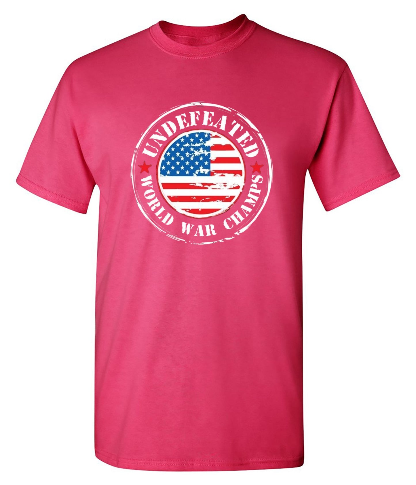 Funny T-Shirts design "Undefeated World War Champs - American Patriotic Shirt"