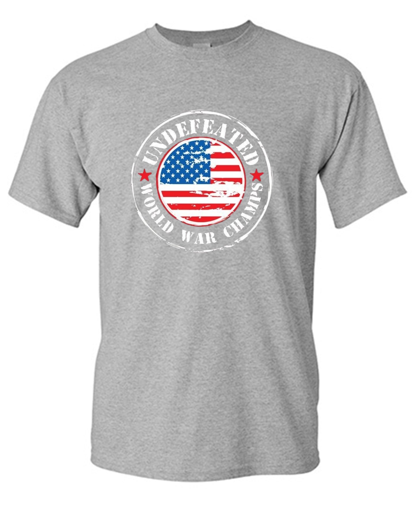 Funny T-Shirts design "Undefeated World War Champs - American Patriotic Shirt"
