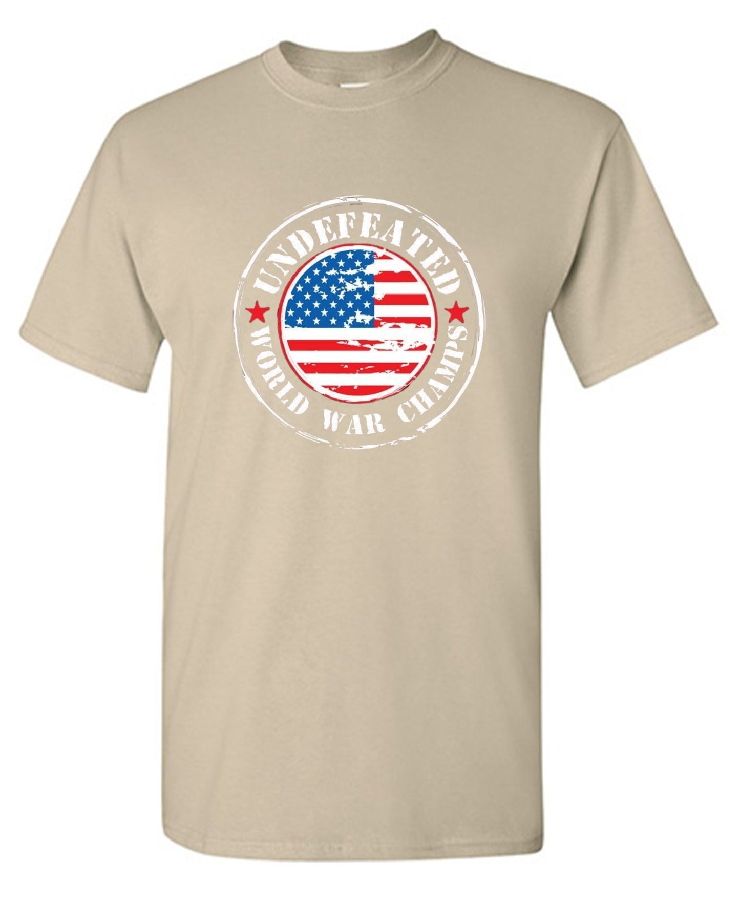 Funny T-Shirts design "Undefeated World War Champs - American Patriotic Shirt"