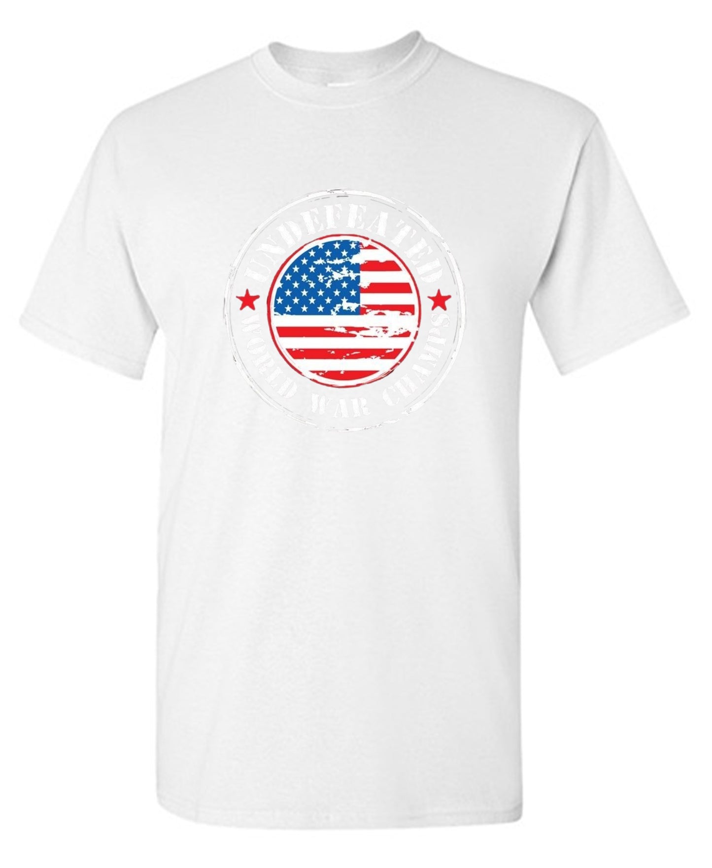 Funny T-Shirts design "Undefeated World War Champs - American Patriotic Shirt"