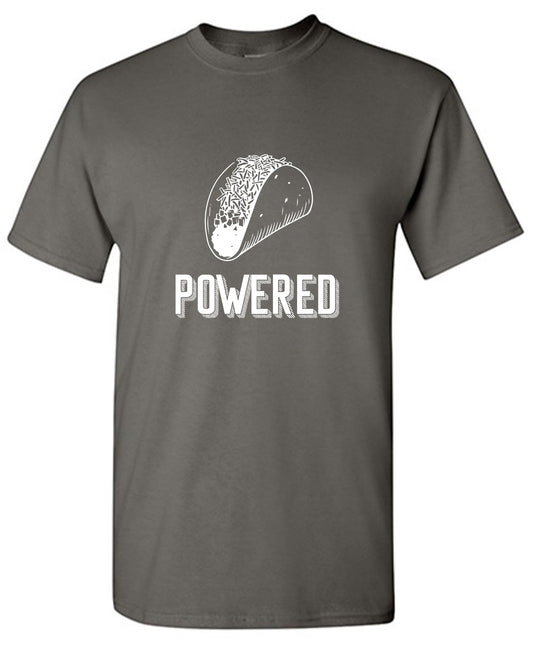 Funny T-Shirts design "Taco Powered - Tall Tee"