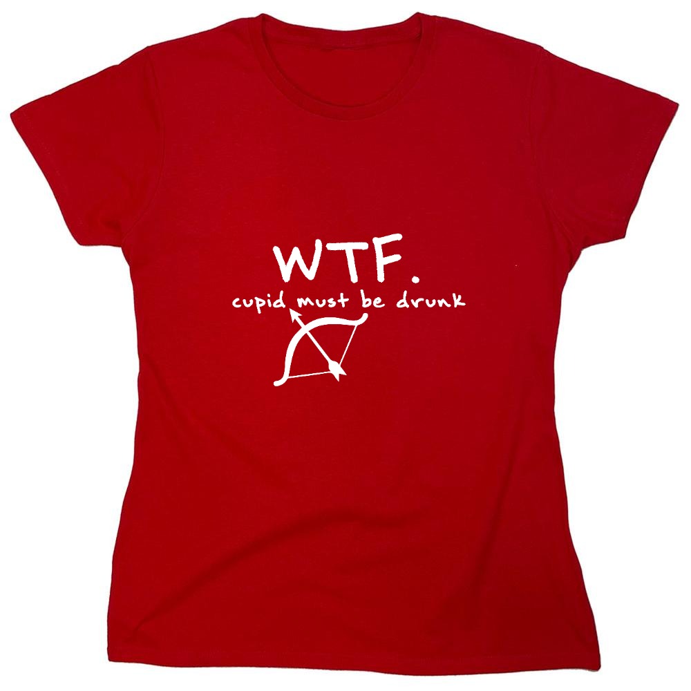 Funny T-Shirts design "WTF CUPID - Womens"